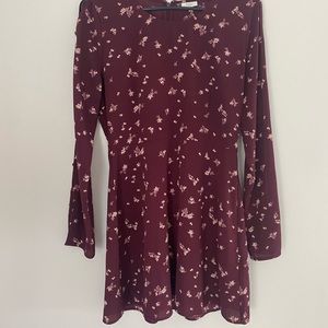 Womens Tavik Tunic Dress Long Sleeve Medium Burgundy and White